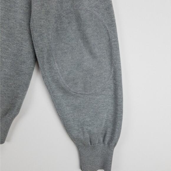 LINCS Silk Cashmere Sweater Men's XL Patch Elbows Crewneck Gray White Diamonds - Picture 10 of 11